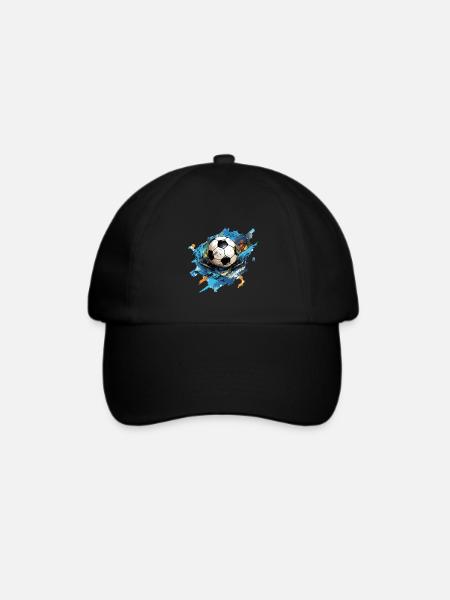 Fußball Ball - Baseballkappe - Schwarz/Schwarz