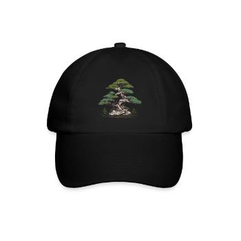 Bonsai Baum - Baseballkappe - Schwarz/Schwarz - Vorne