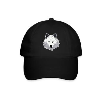 Wolf - Illustration - Baseballkappe - Schwarz/Schwarz - Vorne