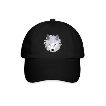 Wolf - Illustration - Baseballkappe - Schwarz/Schwarz - Vorne