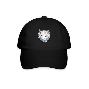 Katze - Illustration - Baseballkappe - Schwarz/Schwarz - Vorne