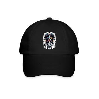 Dream Big - Sternschnuppe Illustration - Baseballkappe - Schwarz/Schwarz - Vorne