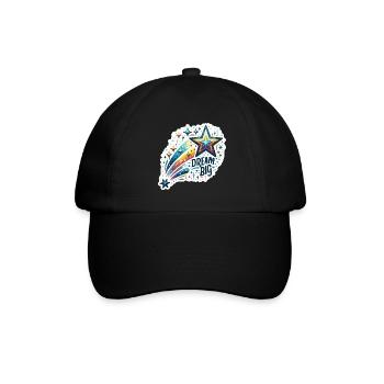 Dream Big - Sternschnuppe Illustration - Baseballkappe - Schwarz/Schwarz - Vorne