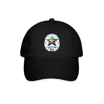 Dream Big - Sternschnuppe Illustration - Baseballkappe - Schwarz/Schwarz - Vorne