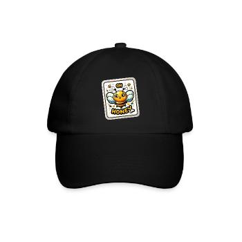 Oh Honey - Bienen Illustration - Baseballkappe - Schwarz/Schwarz - Vorne