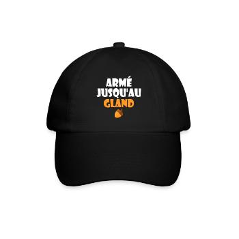 Bewaffnet bis auf die Knochen Humor Französischer Ausdruck - Baseballkappe - Schwarz/Schwarz - Vorne