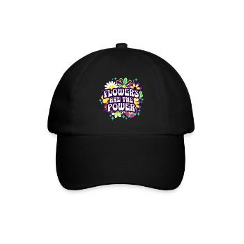 Positive Phrase 70er und 80er Jahre Blumen - Baseballkappe - Schwarz/Schwarz - Vorne