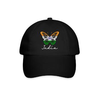 Schmetterling Indian Flagge Damen - Baseballkappe - Schwarz/Schwarz - Vorne