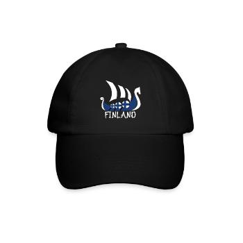 Finnland Skandinavien National Landesfarben Gesche - Baseballkappe - Schwarz/Schwarz - Vorne