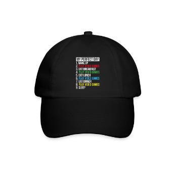 Zocken Gamer Online Spruch Geschenk - Baseballkappe - Schwarz/Schwarz - Vorne