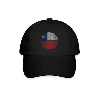 Chile Flagge Südamerika Chilenische Fahne Vintage - Baseballkappe - Schwarz/Schwarz - Vorne
