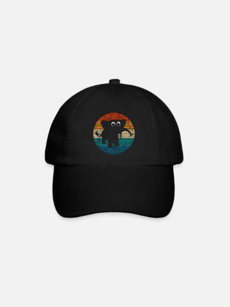 Elefanten Elefant für Kinder - Baseballkappe - Schwarz/Schwarz