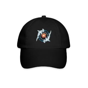 Hammerhai Hawaiianisch - Baseballkappe - Schwarz/Schwarz - Vorne