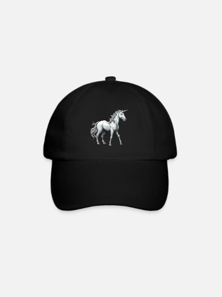 Einhorn Tier - Baseballkappe - Schwarz/Schwarz
