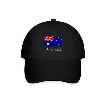 Australien, Flagge, Flag from Australia - Baseballkappe - Schwarz/Schwarz - Vorne