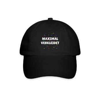 Maximal verkleidet Karneval Fasching - Baseballkappe - Schwarz/Schwarz - Vorne