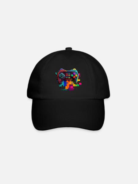 Retro Konsole - Baseballkappe - Schwarz/Schwarz