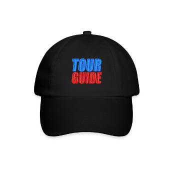 Tour Guide | Entdecke die Welt mit Stil - Baseballkappe - Schwarz/Schwarz - Vorne