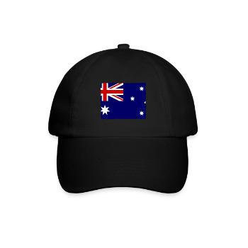 Australien Flagge Down Under Australische Fahne - Baseballkappe - Schwarz/Schwarz - Vorne