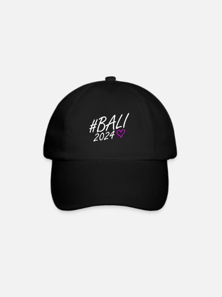 Bali 2024 Herz Reise - Baseballkappe - Schwarz/Schwarz