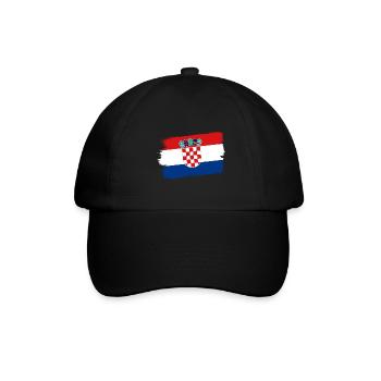 Kroatien Flagge Adria Zagreb Kroatische Fahne - Baseballkappe - Schwarz/Schwarz - Vorne