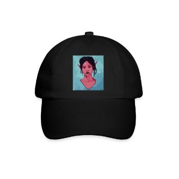 Portrait einer Dame - Baseballkappe - Schwarz/Schwarz - Vorne
