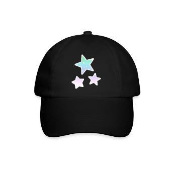 Regenbogensterne Regenbogen Sterne Pastell Farben - Baseballkappe - Schwarz/Schwarz - Vorne