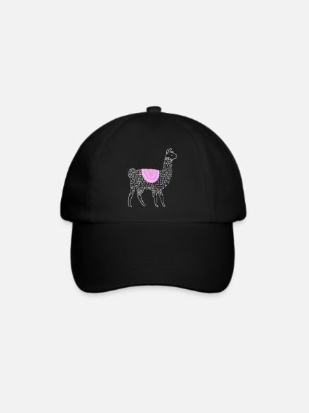 Boho Lama - Baseballkappe - Schwarz/Schwarz