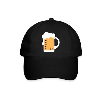 Prost Bier Alkohol Krug - Baseballkappe - Schwarz/Schwarz - Vorne