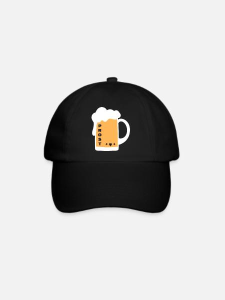 Prost Bier Alkohol Krug - Baseballkappe - Schwarz/Schwarz