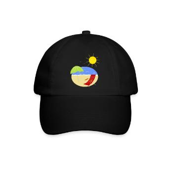 strand urlaub sonne - Baseballkappe - Schwarz/Schwarz - Vorne