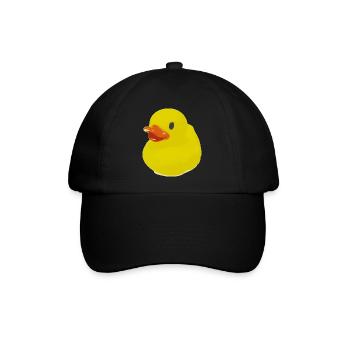 Ente, Badeente, Duck, Rubber Ducky - Baseballkappe - Schwarz/Schwarz - Vorne
