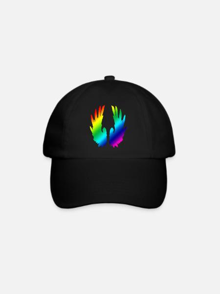 Regenbogenflügel - Baseballkappe - Schwarz/Schwarz