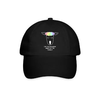 Rainbow Sheep Regenbogenschaf LGBTQ - Baseballkappe - Schwarz/Schwarz - Vorne