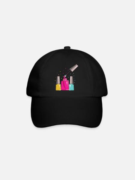 Nageltechniker Liebe Künstler Manikürist Geschenk - Baseballkappe - Schwarz/Schwarz