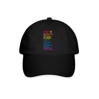 Wissenschaft ist echt schwarz lebt Materie LGBT BLM Faust - Baseballkappe - Schwarz/Schwarz - Vorne