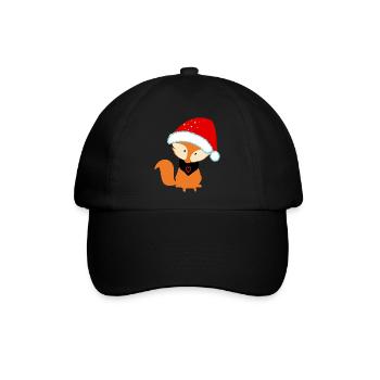 Weihnachten Fuchs Kind - Baseballkappe - Schwarz/Schwarz - Vorne