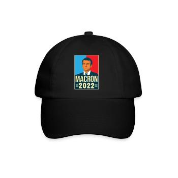 Emmanuel Macron Präsident der Republik 2022 - Baseballkappe - Schwarz/Schwarz - Vorne