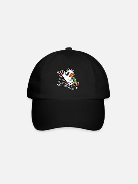Möwe am Strand - Baseballkappe - Schwarz/Schwarz