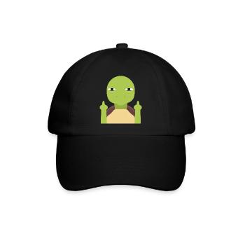 Mittelfinger - Baseballkappe - Schwarz/Schwarz - Vorne