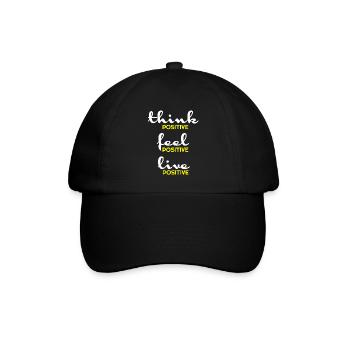 Positives, positives Denken, positive t Shirts, Hoody - Baseballkappe - Schwarz/Schwarz - Vorne