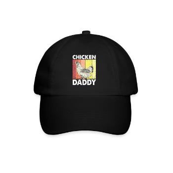 Chicken Daddy Hühner Farmer Geschenk - Baseballkappe - Schwarz/Schwarz - Vorne