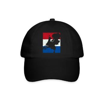 Niederlande Flagge mit Karte / Umriss - Baseballkappe - Schwarz/Schwarz - Vorne