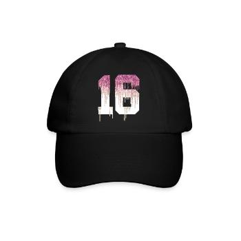 FINALLY 16 SWEET 16. GEBURTSTAG - Baseballkappe - Schwarz/Schwarz - Vorne