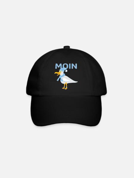 Lustige Möwe - Baseballkappe - Schwarz/Schwarz