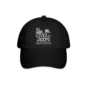 This Girl Loves Her Jeeps - Baseballkappe - Schwarz/Schwarz - Vorne