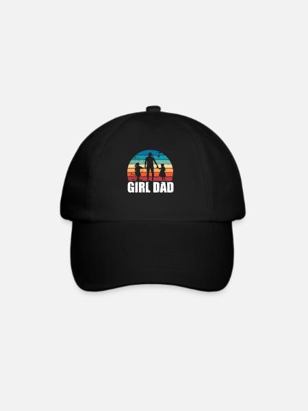 Mädchen Papa Sonnenuntergang Vater von Mädchen Vatertag Geschenk - Baseballkappe - Schwarz/Schwarz
