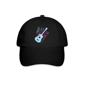Klassische Gitarren Musik - Baseballkappe - Schwarz/Schwarz - Vorne