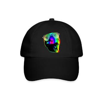 Schildkröte Sonnenbrille Schildkröten Regenbogen - Baseballkappe - Schwarz/Schwarz - Vorne