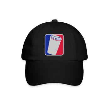 Rot Blau Kaffee Becher - Baseballkappe - Schwarz/Schwarz - Vorne